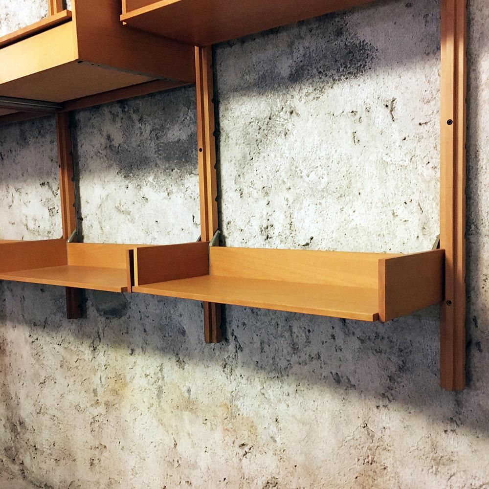 Late 20th Century Italian Vintage Solid Beech Wall Bookcase, 1990s