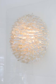 Italian Vintage Squarred Glass Wall Sconce Foresto Hiverno by Brotto for Esperi