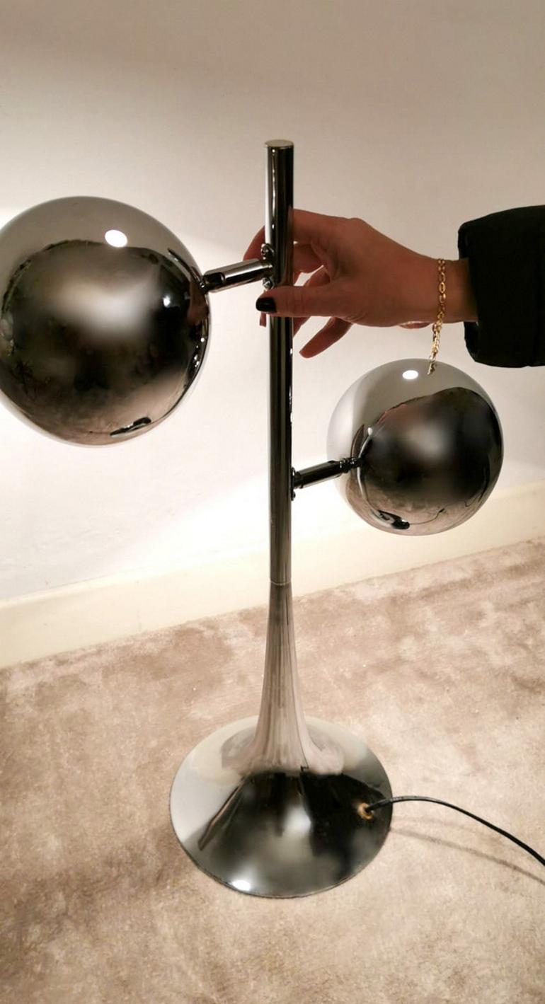 Lampe de table italienne vintage en acier en vente 4