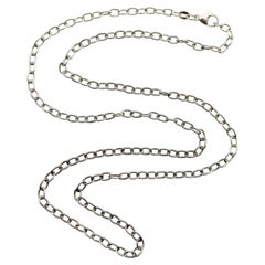 Italian Vintage Sterling Silver 24” Open Link Chain
