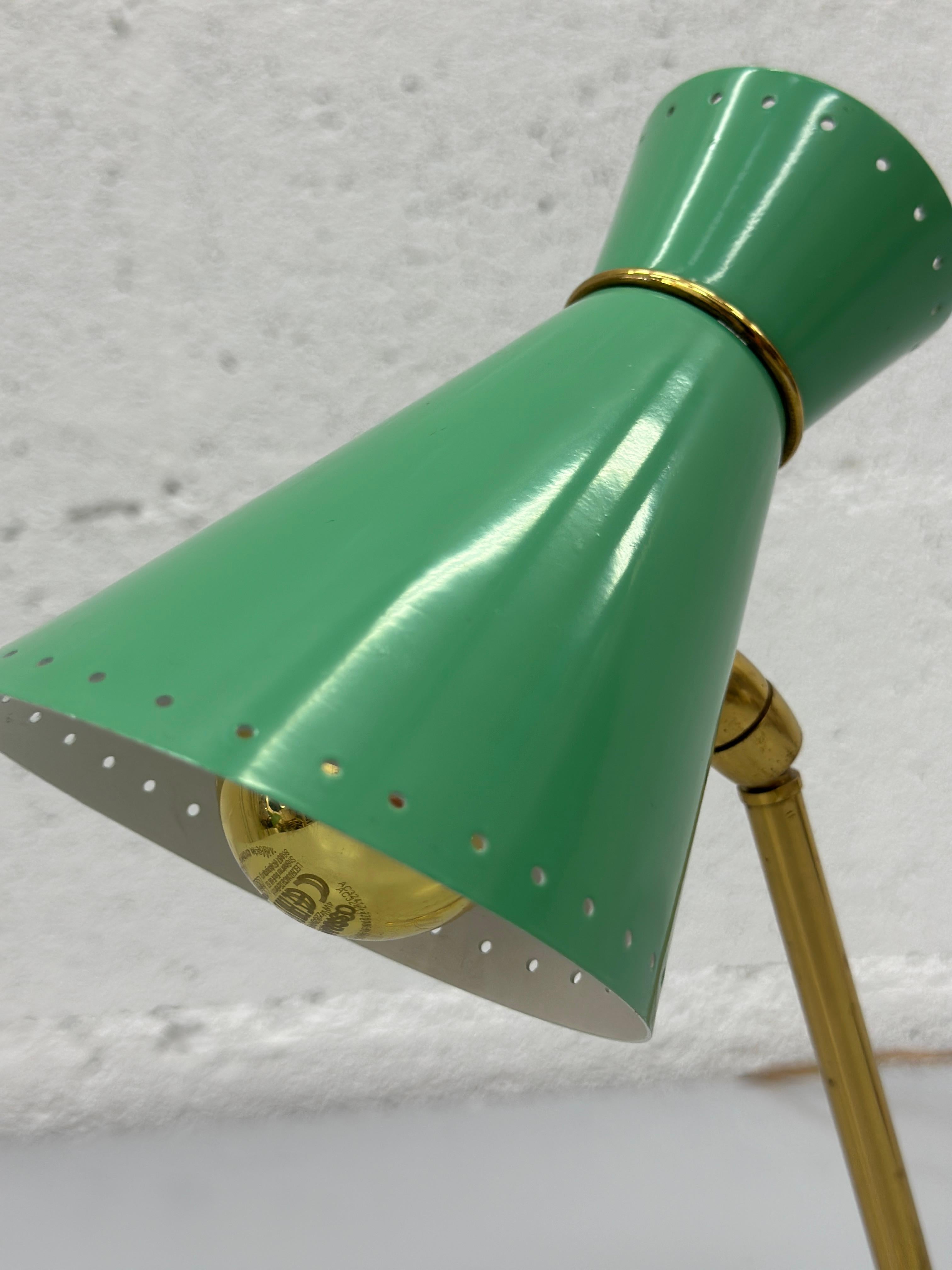 Lampada da tavolo / da terra vintage italiana in stile Stilnovo verde pastello - 1950s in vendita 6