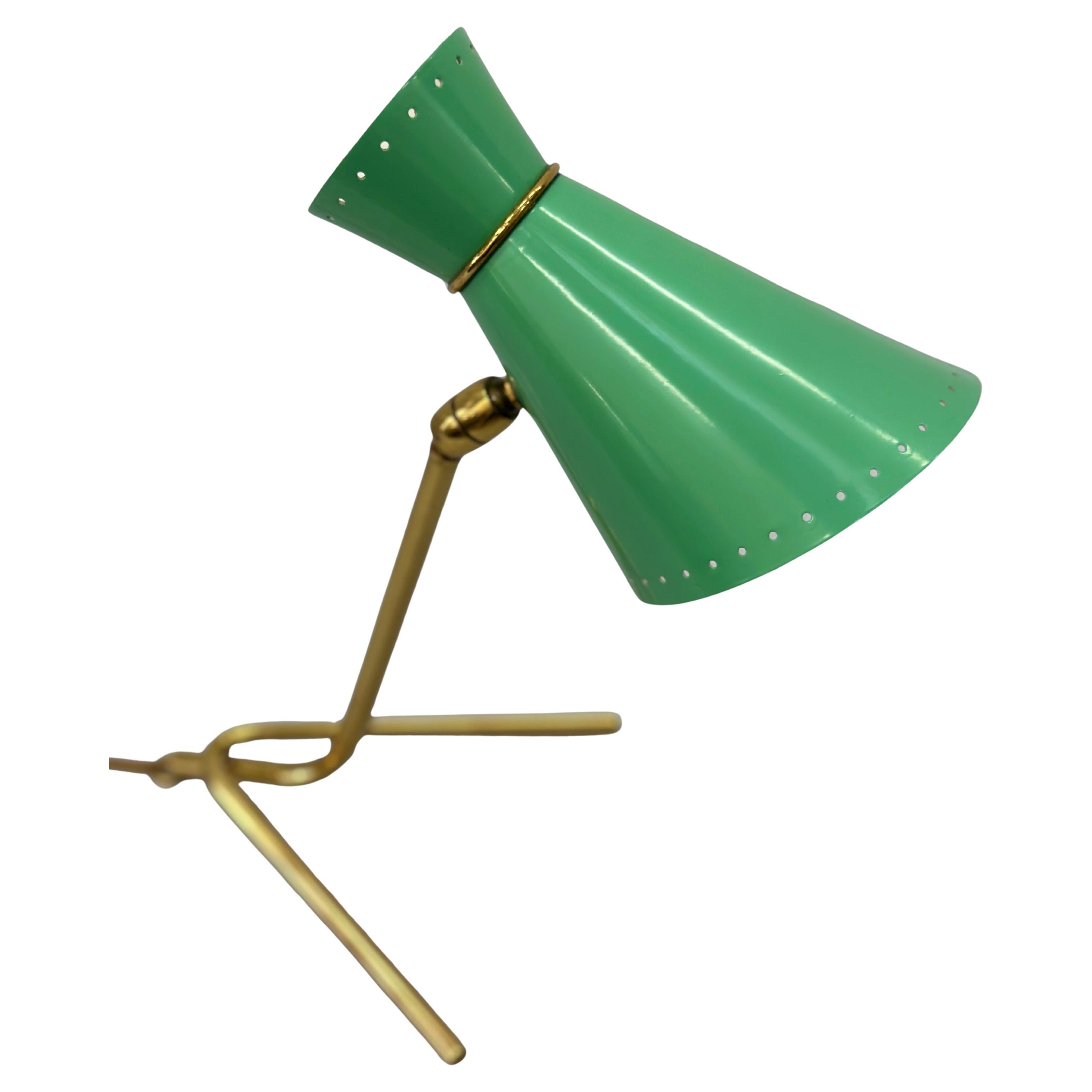 Lampada da tavolo / da terra vintage italiana in stile Stilnovo verde pastello - 1950s