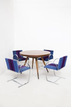 Italian Vintage Table in Wood and Brass by Paolo Buffa