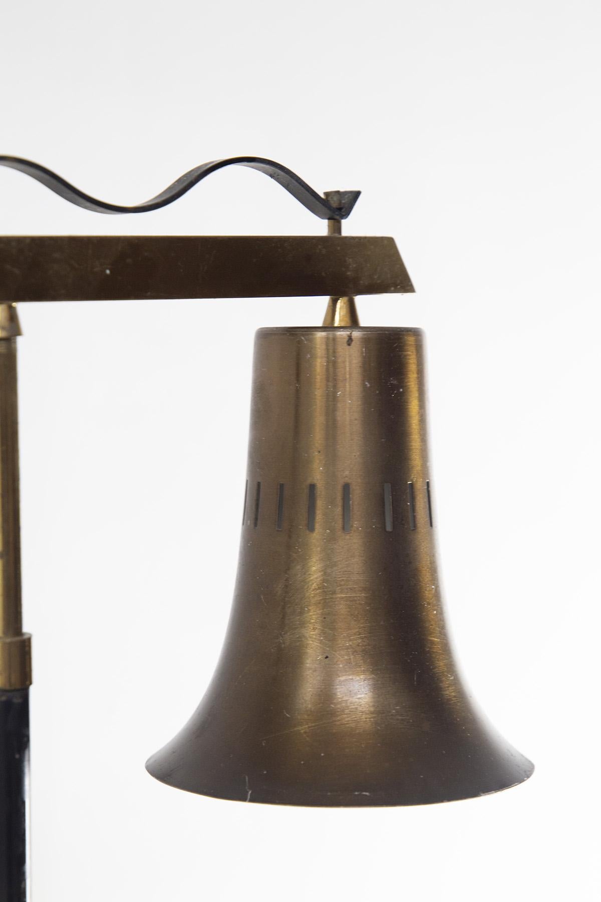 Lámpara de Sobremesa Vintage Italiana de Latón y Mármol Moderno de mediados de siglo en venta