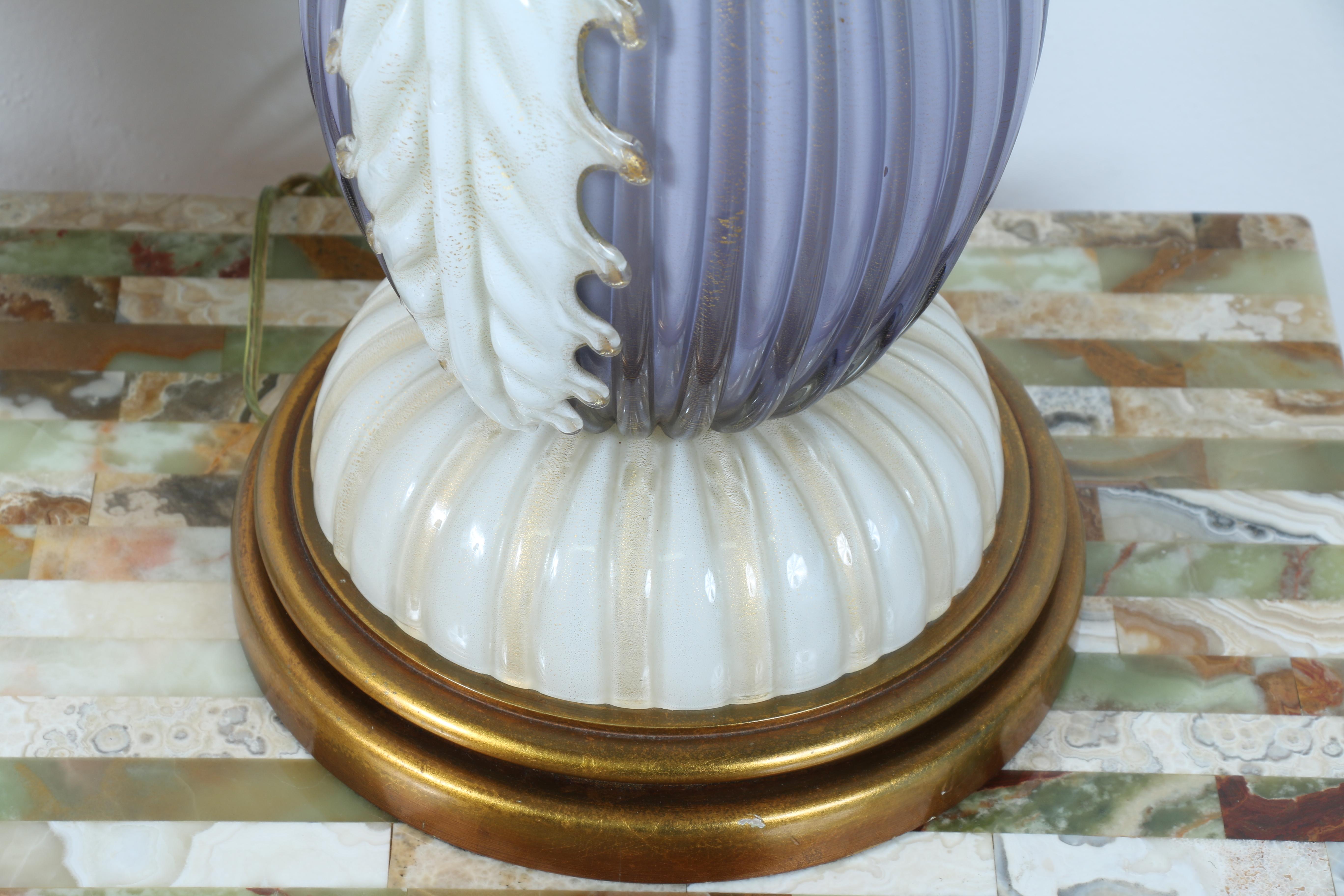 Italian Vintage Tall Murano Pair of Table Lamps For Sale 1