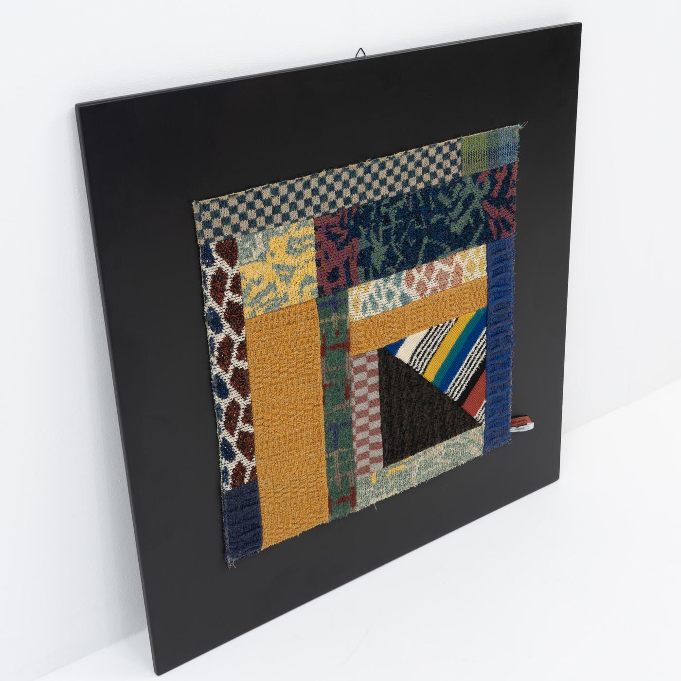 Italian collectable tapestry, professionally framed. This piece, considered a work of art has been designed by Ottavio Missoni, (1921 – 2013) during the 1980s.

The Missoni enterprise was founded during the early 1950s, over the years the business