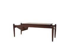 Italian Vintage Teak Coffee Table and Magazine Rack, 1970s