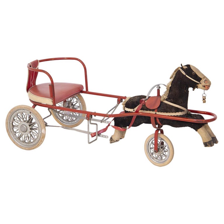 Italian Vintage Toy for Girl Carriage with Horse For Sale at 1stDibs