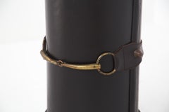 Italian Vintage Umbrella Holder in Leather attr. to Gucci