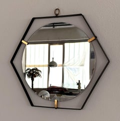 Miroir mural vintage italien par Santambrogio & De Berti, 1960