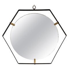 Miroir mural vintage italien par Santambrogio & De Berti, 1960