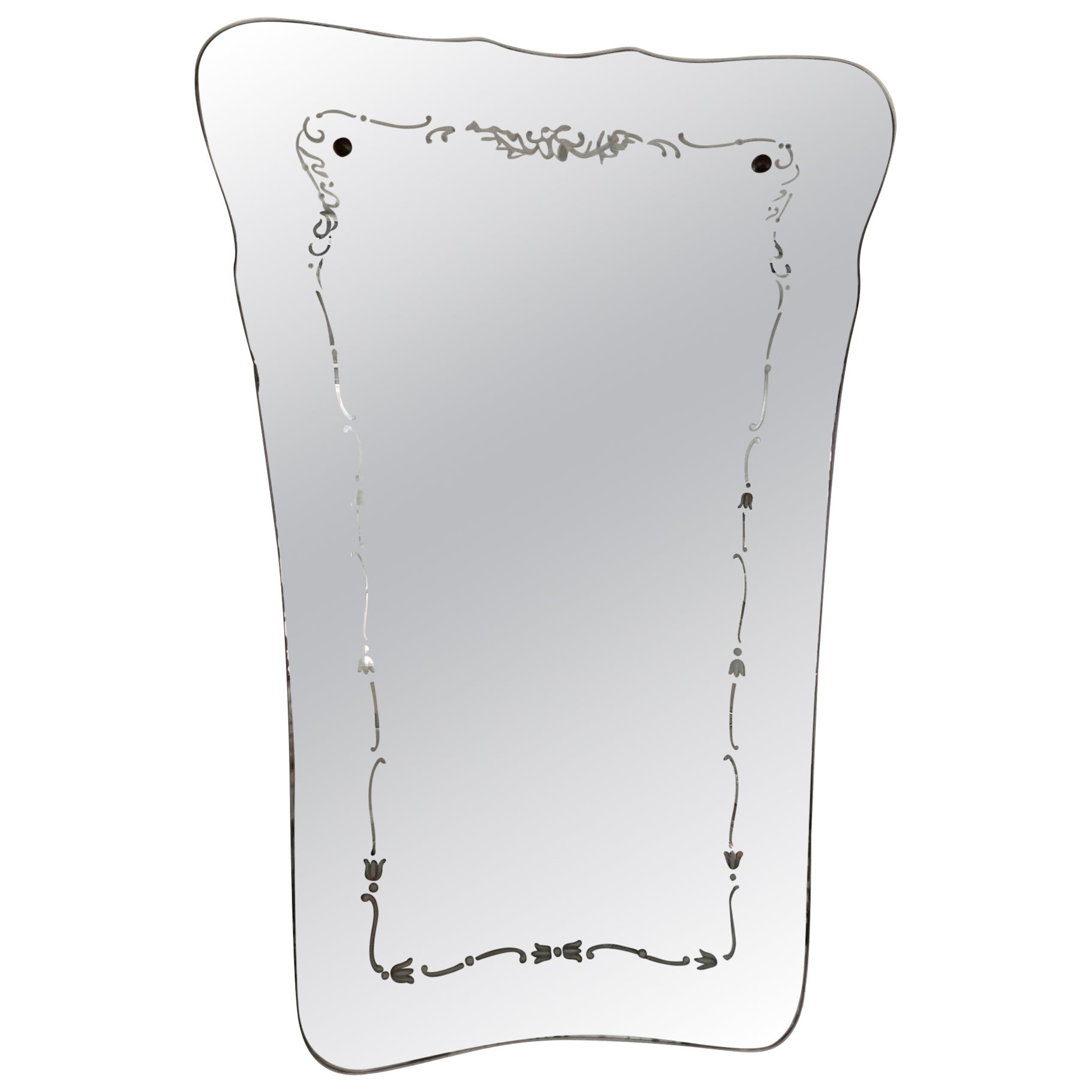 Specchio da parete vintage italiano con decorazioni, anni 
50