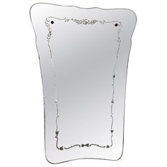 Specchio da parete vintage italiano con decorazioni, anni 
50