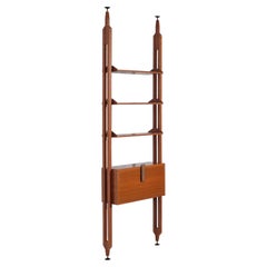 Italian Vintage Wall Unit With Floor to Ceiling Fixing, Completely Restored