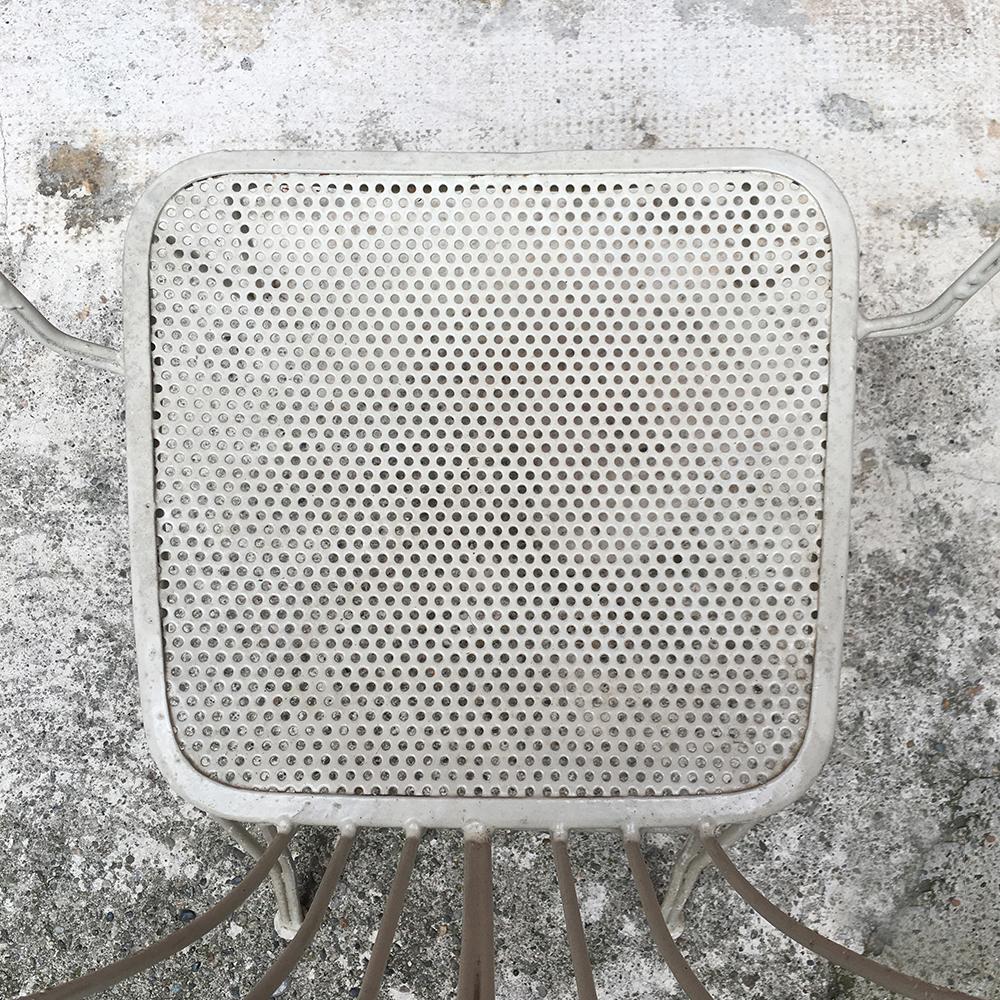 Italian Vintage White Curved Metal Rod Chair, 1960s 6