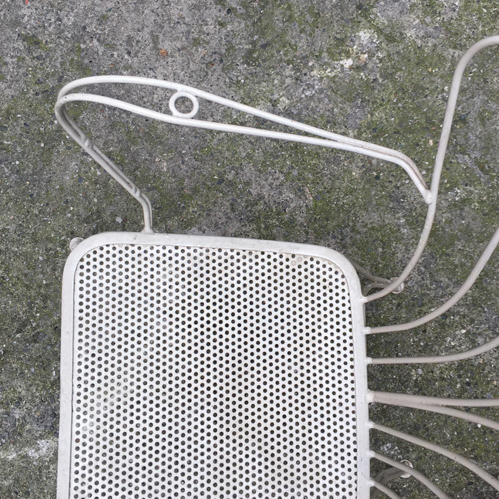 Italian Vintage White Curved Metal Rod Chair, 1960s 7