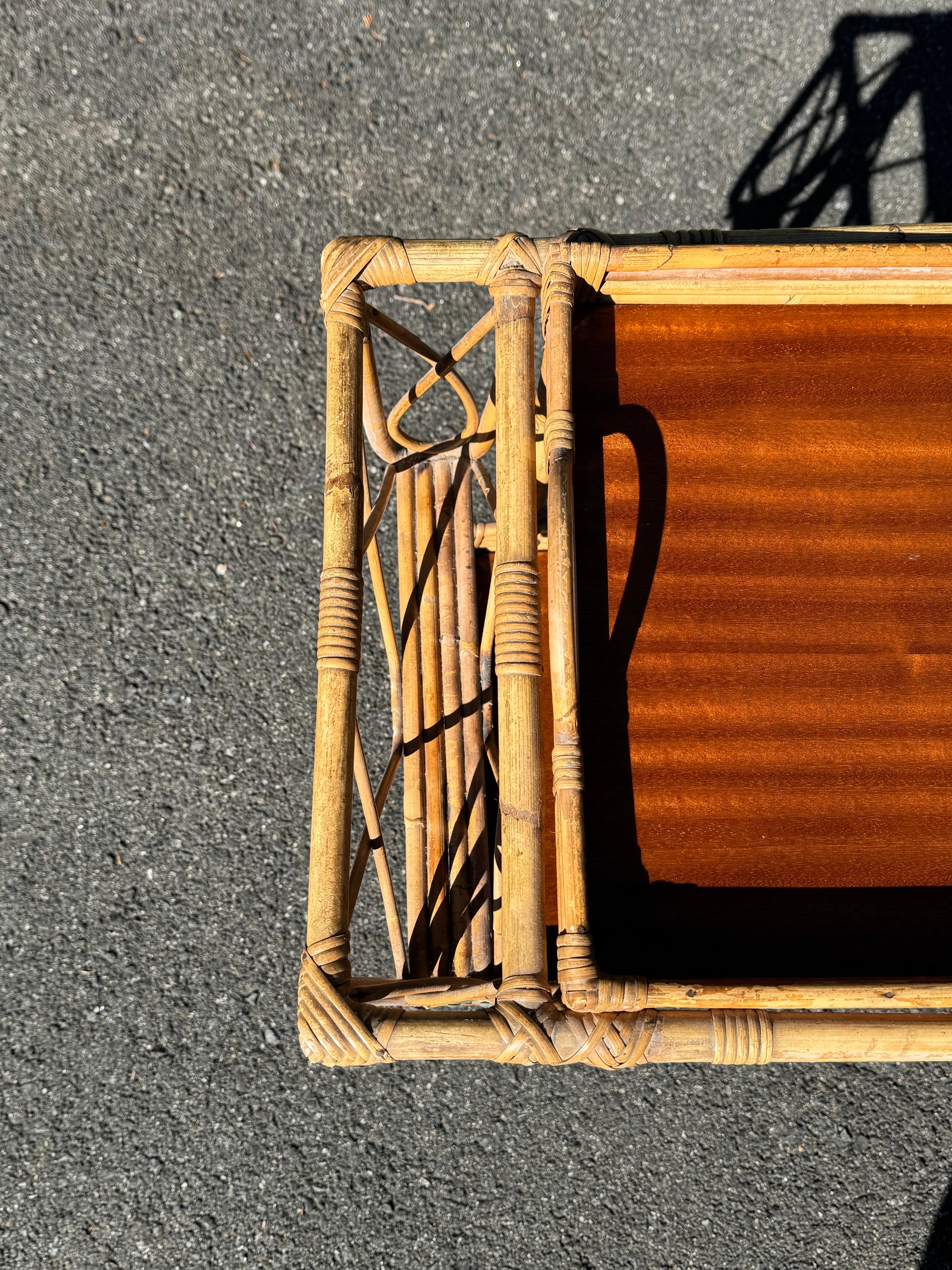 Italienischer Vintage-Barwagen aus Weidengeflecht im Angebot 9