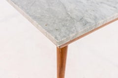 Italian Vintage Wood Table with Marble Top