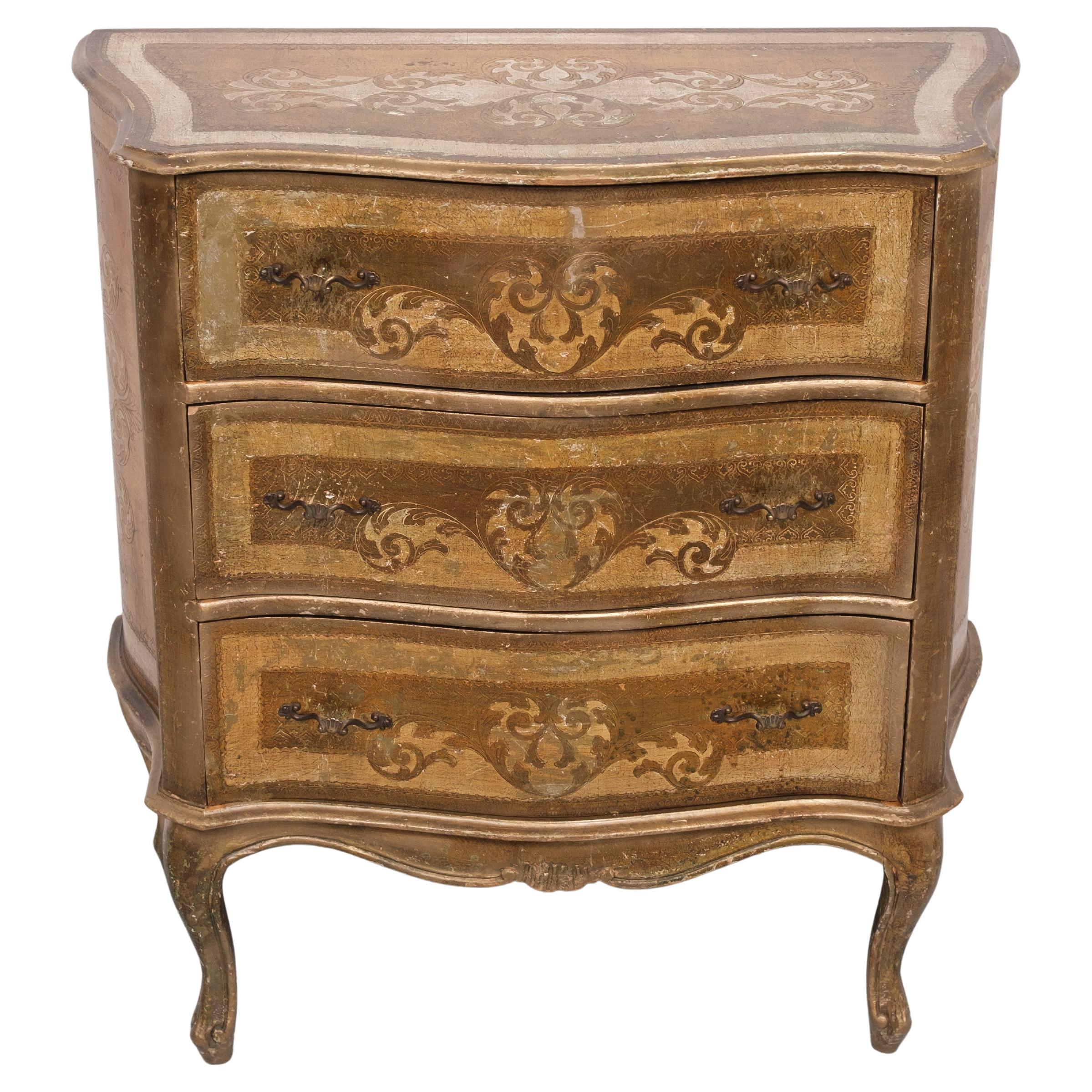 Fin du 20e siècle Commode italienne vintage en bois Florentine 1970 en vente