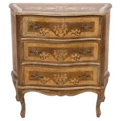 Italian Vintage Wooden Florentine Chest Of Drawers 1970s