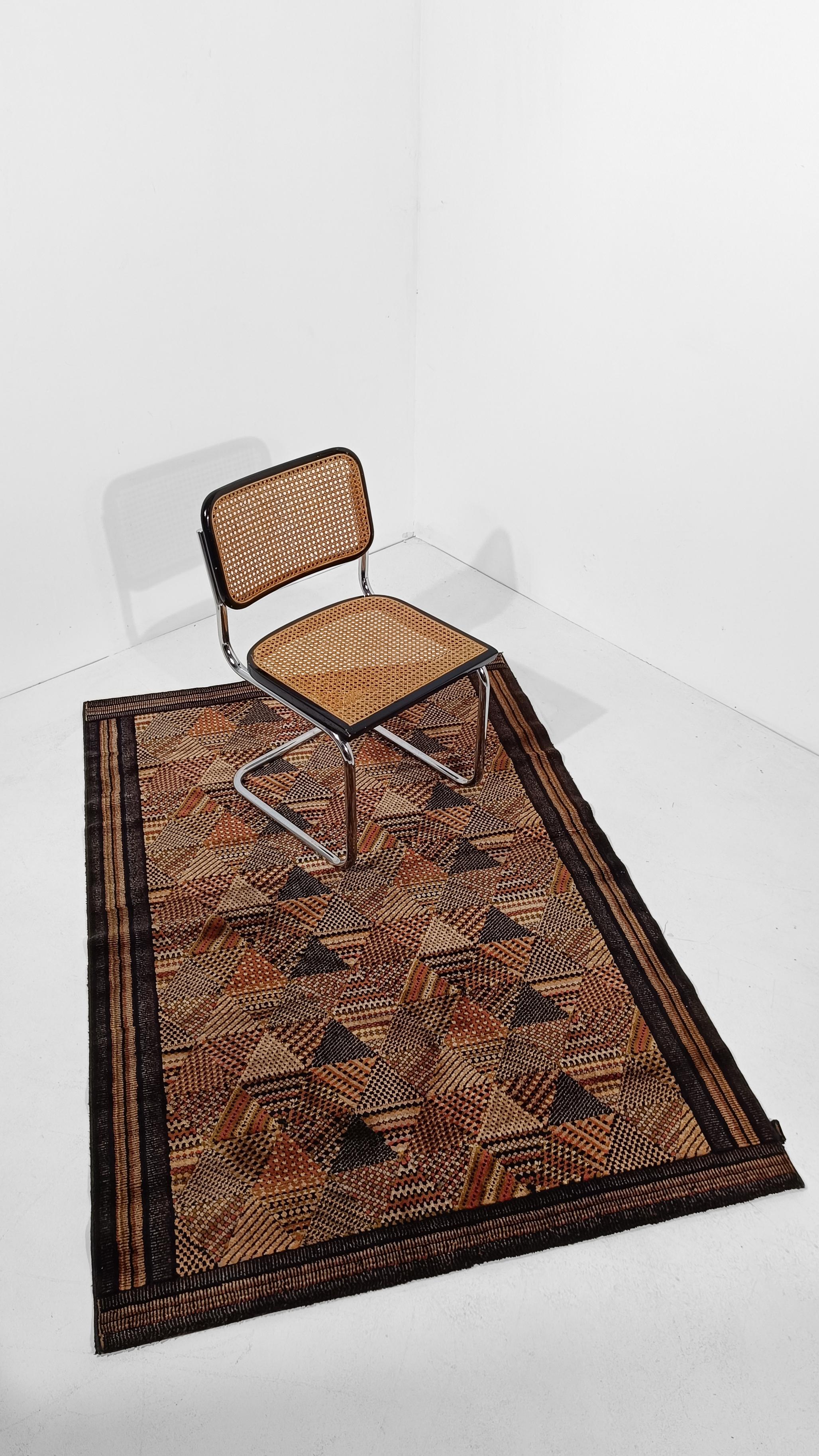 Italian Vintage Wool Rug with a Geometric Mosaic Pattern By MISSONI, 70s For Sale 7