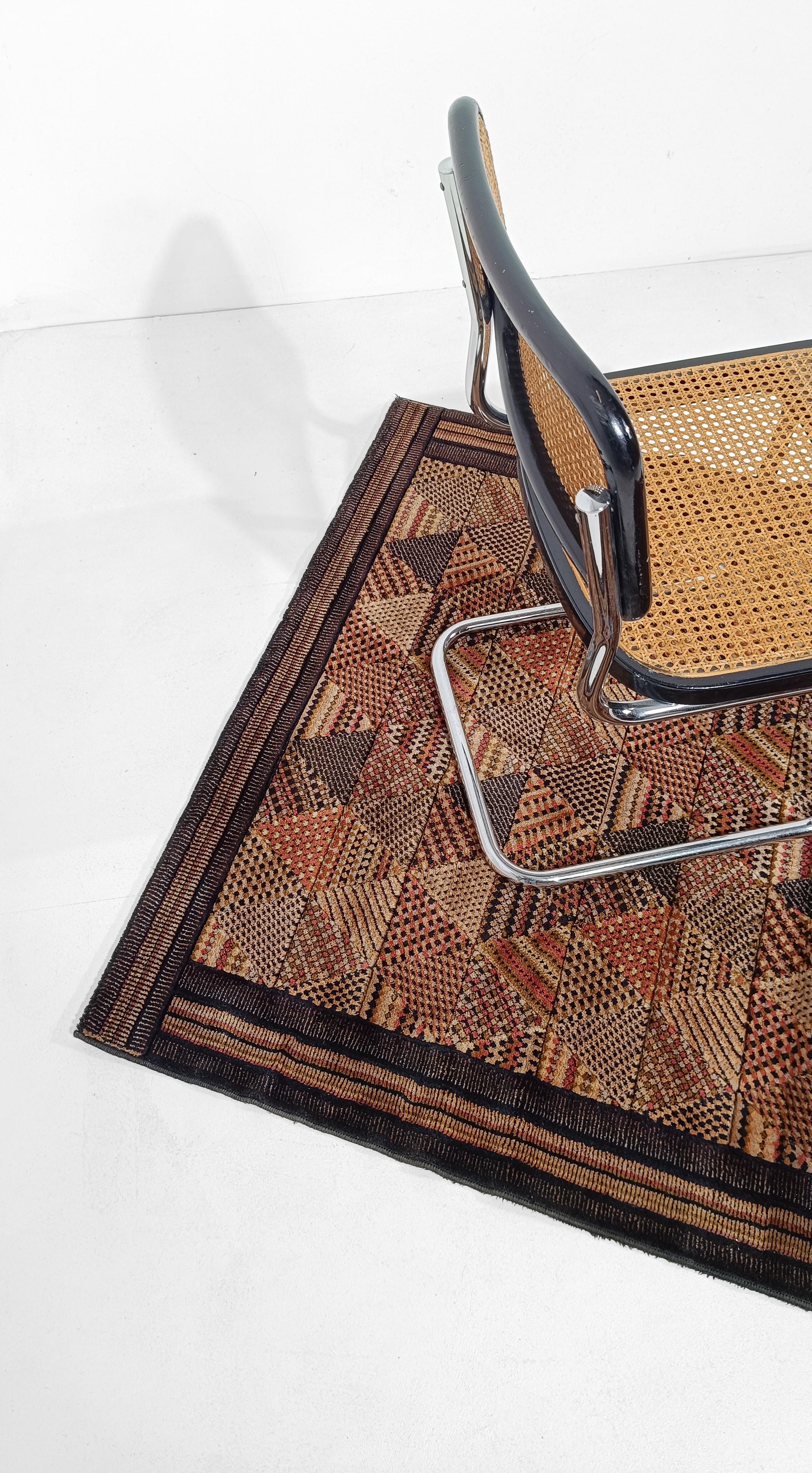 Italian Vintage Wool Rug with a Geometric Mosaic Pattern By MISSONI, 70s For Sale 9