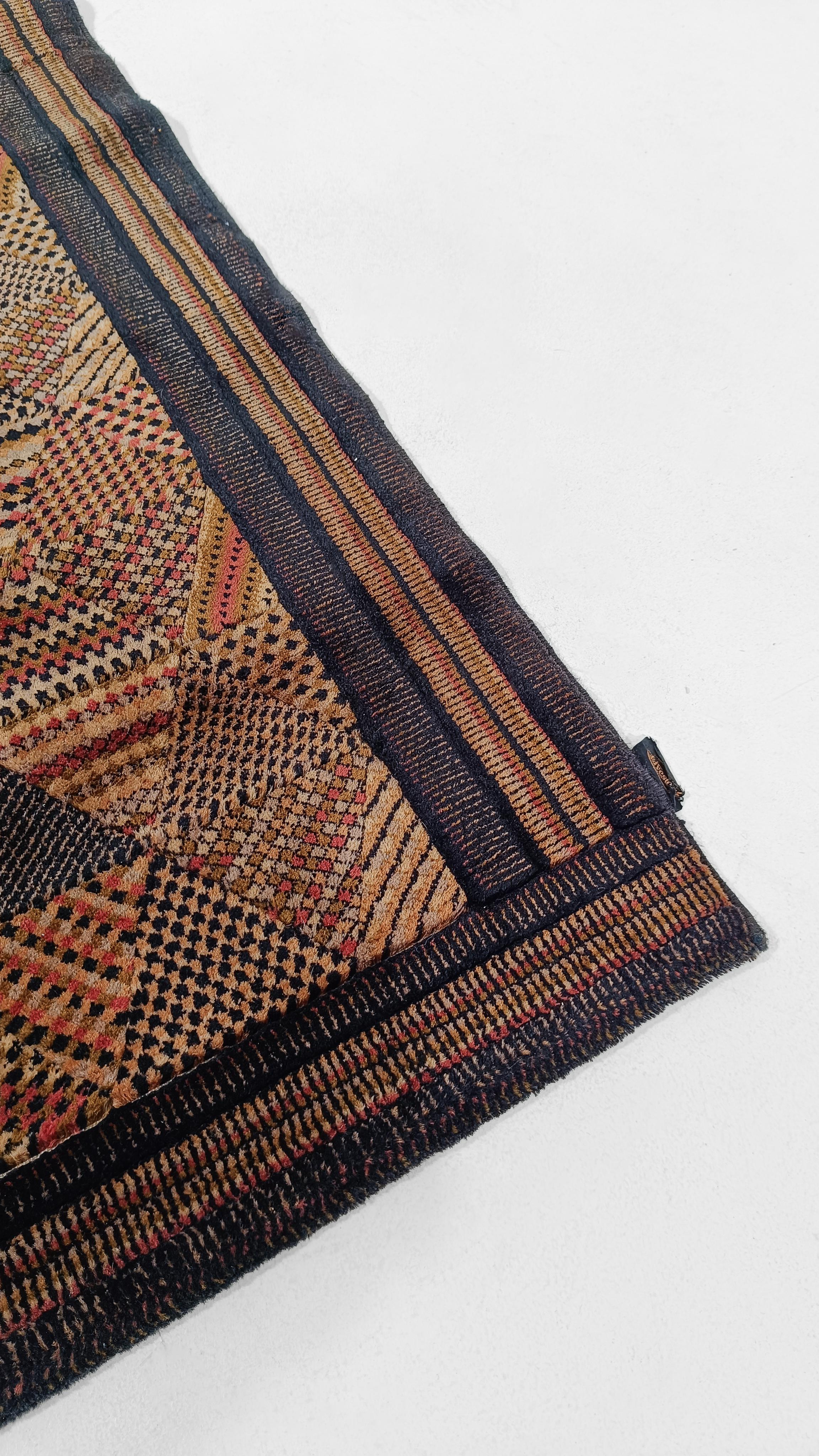 Italian Vintage Wool Rug with a Geometric Mosaic Pattern By MISSONI, 70s For Sale 1