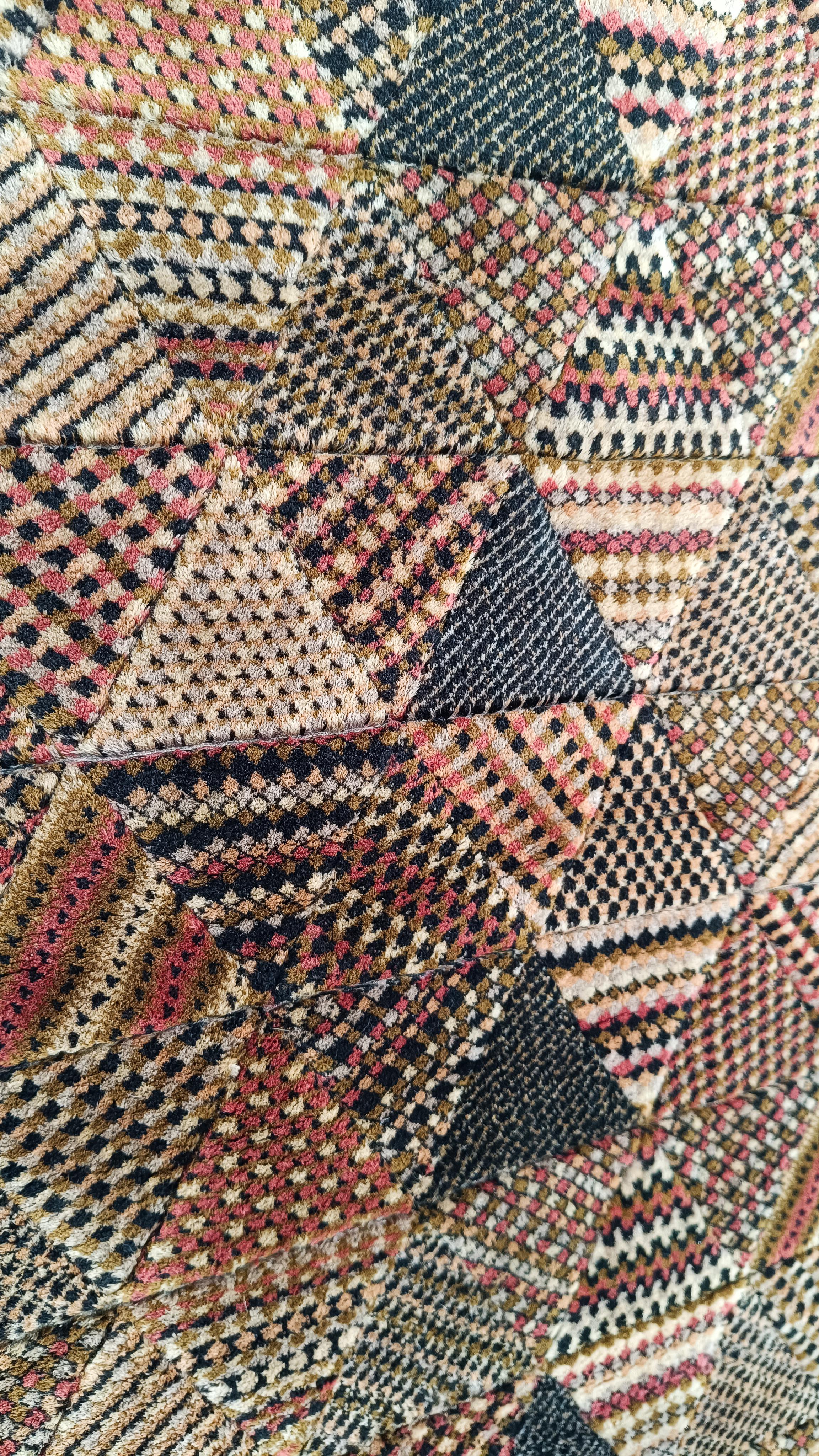 Italian Vintage Wool Rug with a Geometric Mosaic Pattern By MISSONI, 70s For Sale 4