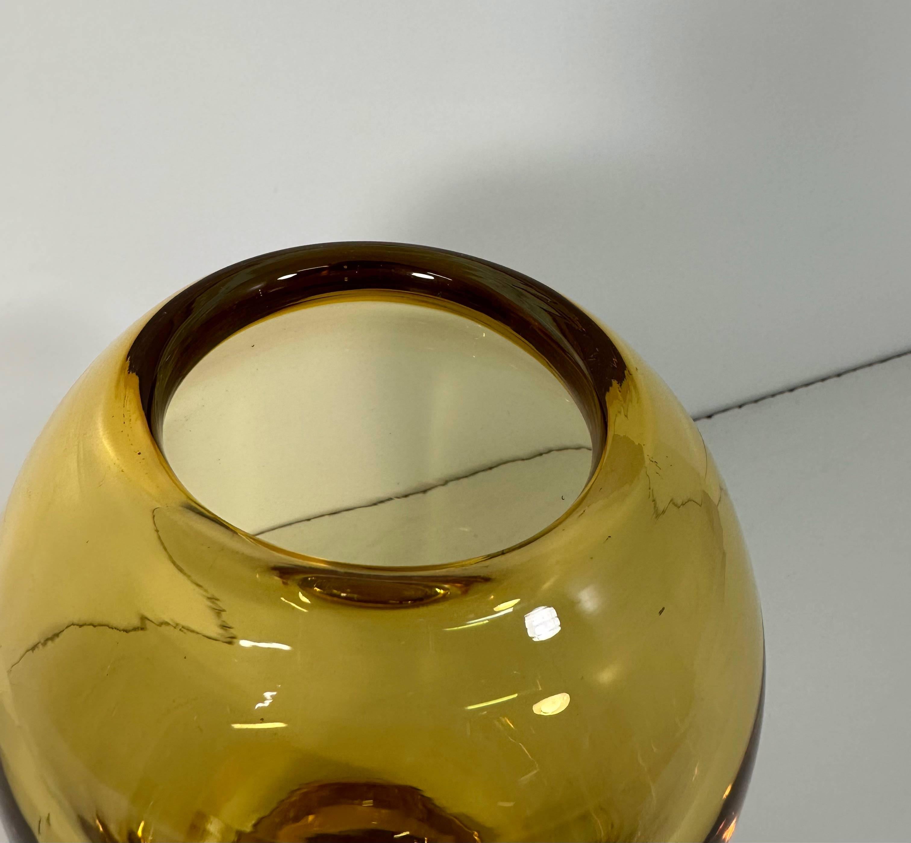 Italian Vintage Yellow Sommerso Murano Glass Vase, 1970s 1