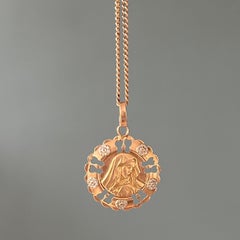 Vintage Italian Virgin Mary Gold and Silver Charm Pendant