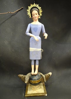 Italian Virgin Wood Sculpture, Capipota, Dressing Image