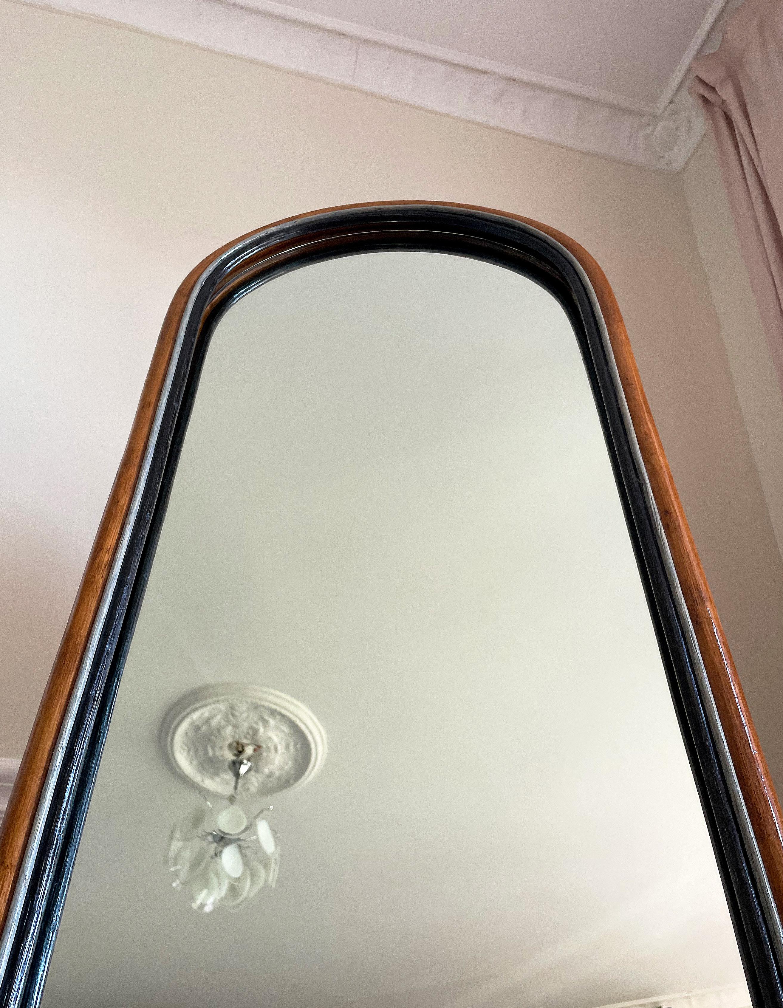 Italian Vivai del Sud Style Bamboo Arch Floor Mirror, 1970s 1