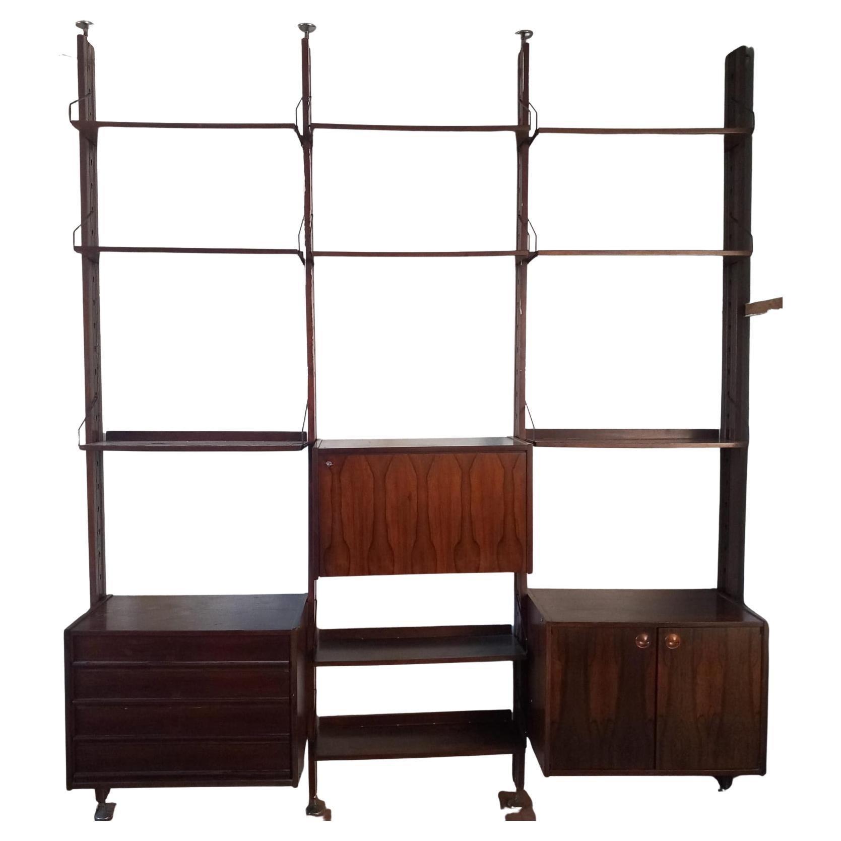 Italian Wall Bookcase by Industria Mobili Barovero – Selex Series, 60s