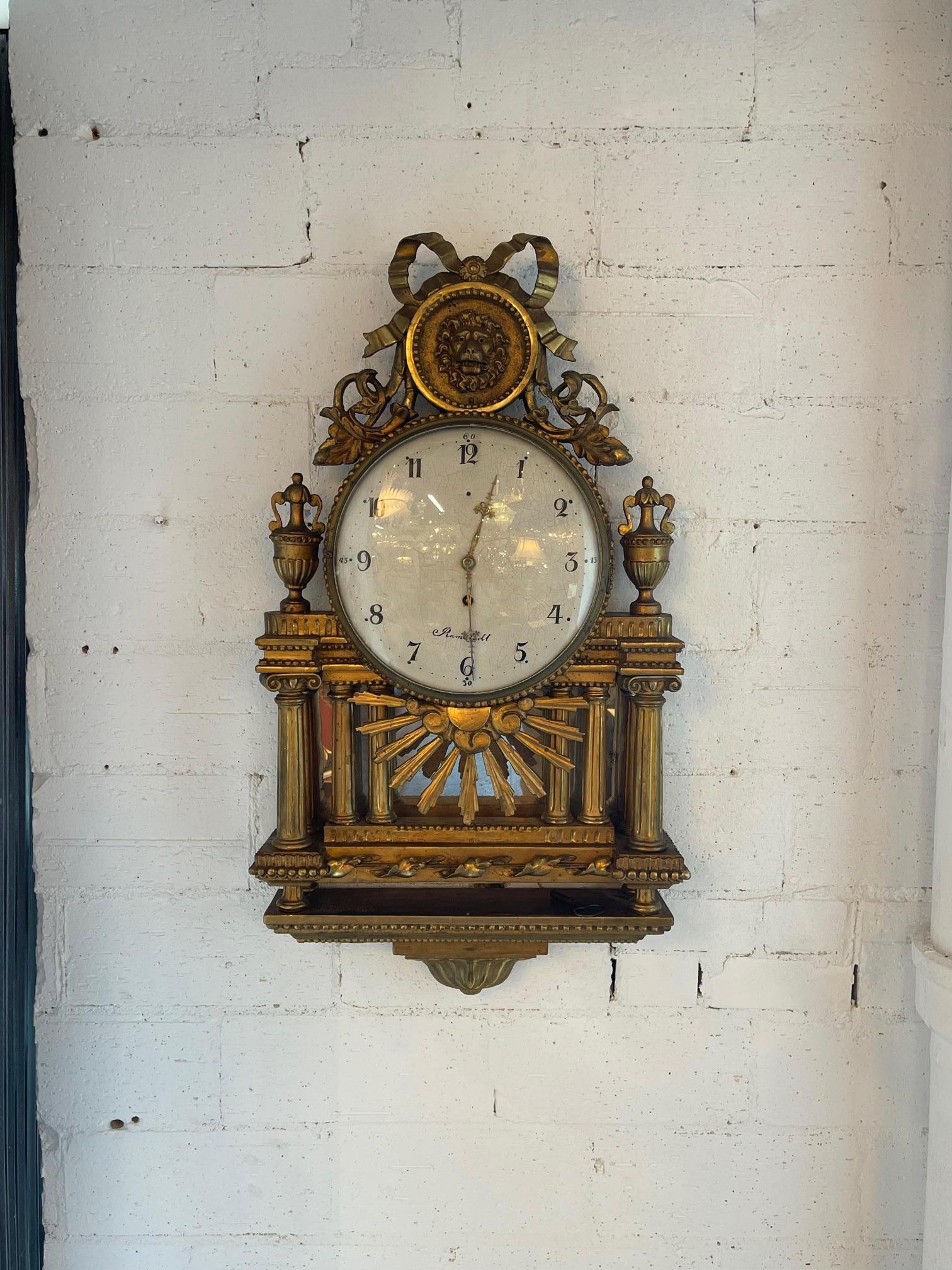 Late 19th Century Italian Wall Clock For Sale