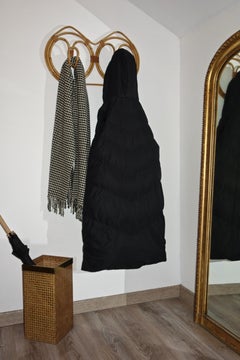 Italian Wall Coat Rack by Franco Albini Rattan and Bamboo 1960's