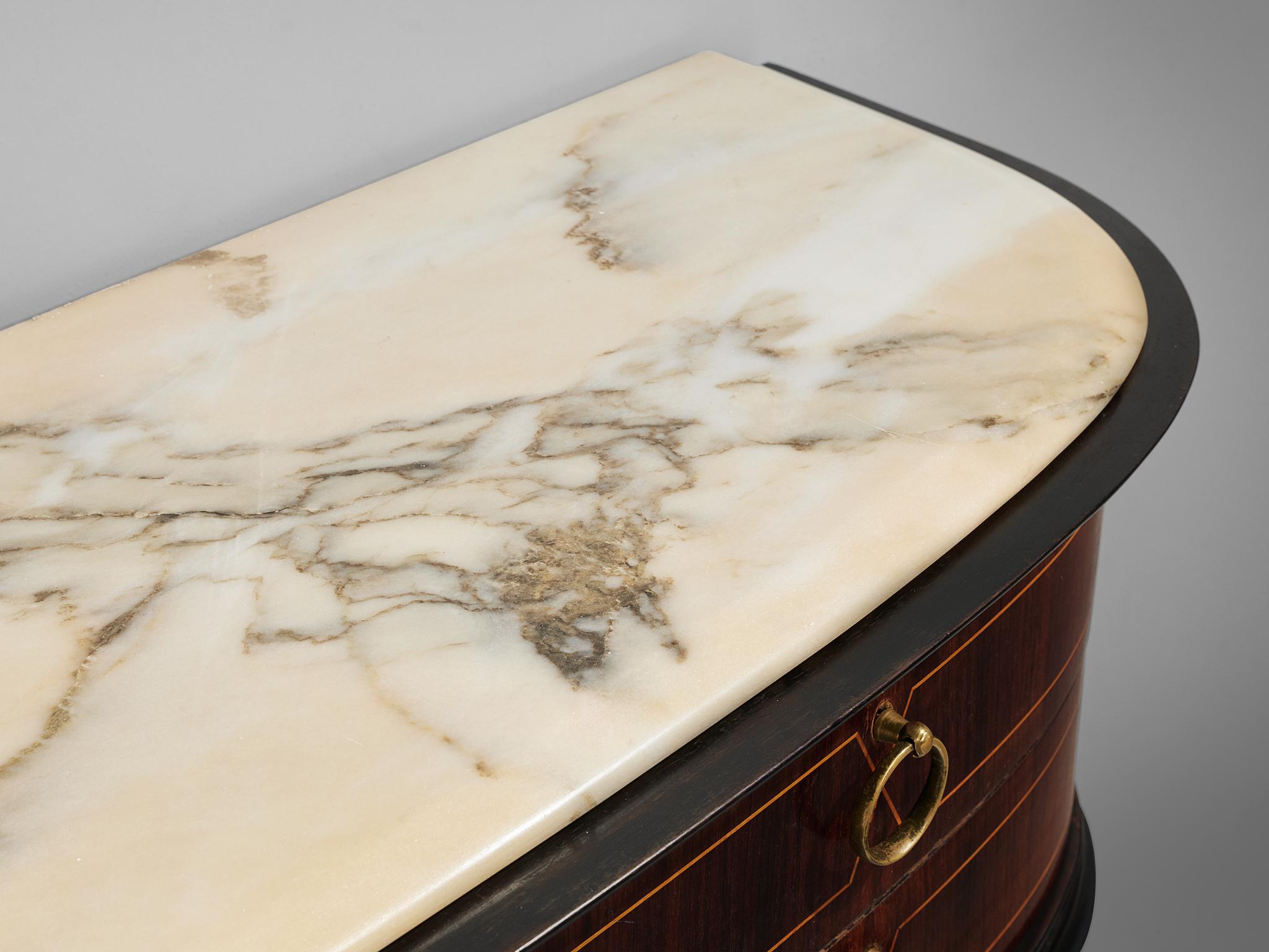 Italian Wall Console in Rosewood and Marble 4