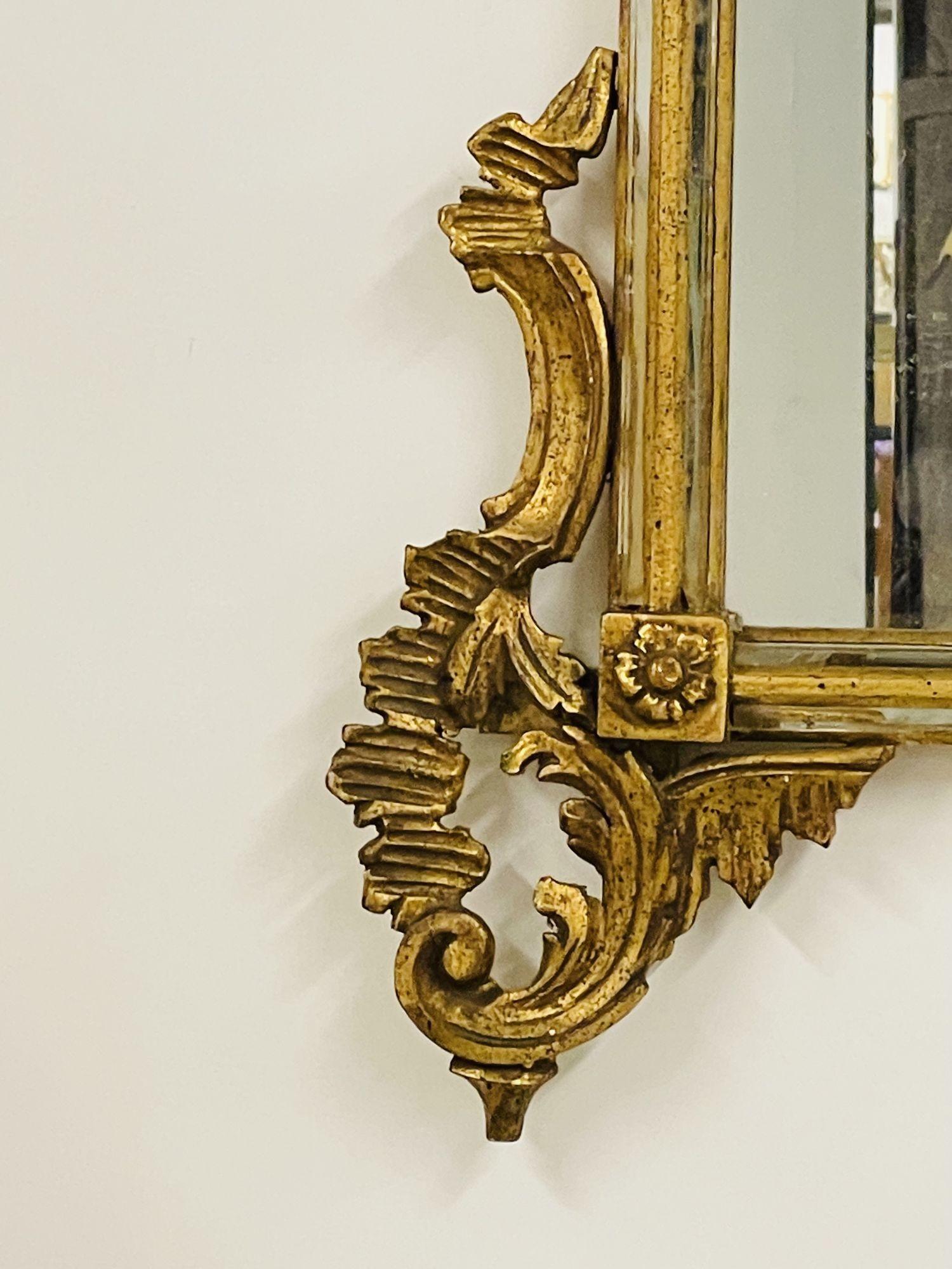 Mid-20th Century Italian Wall, Console, Mantle or Pier Mirror, 1930s, Gilt Gold, Carved For Sale