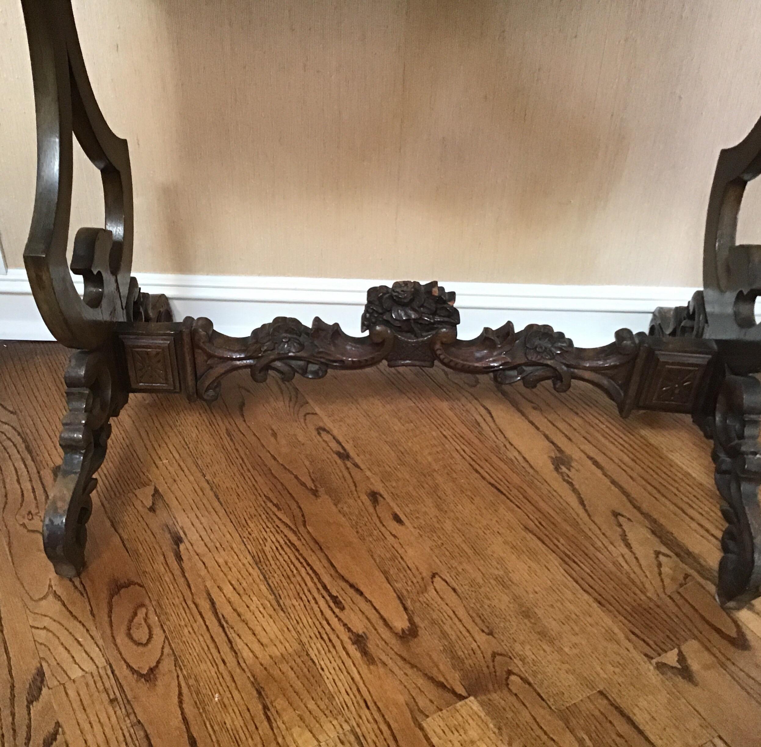 Italian Wall Console Table In Good Condition For Sale In Douglas Manor, NY