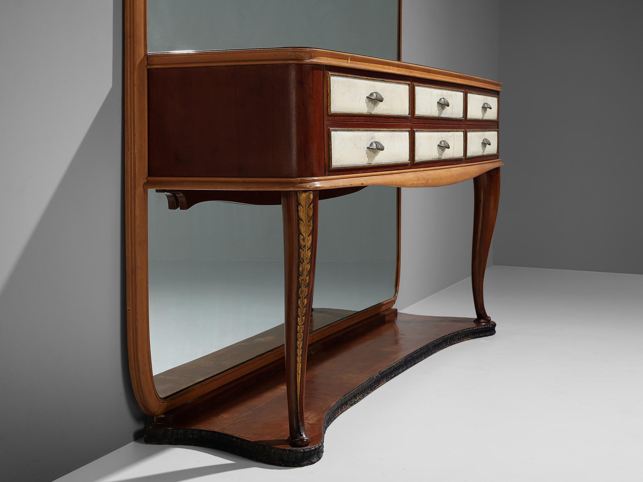 Italian Wall Console with Large Mirror 1