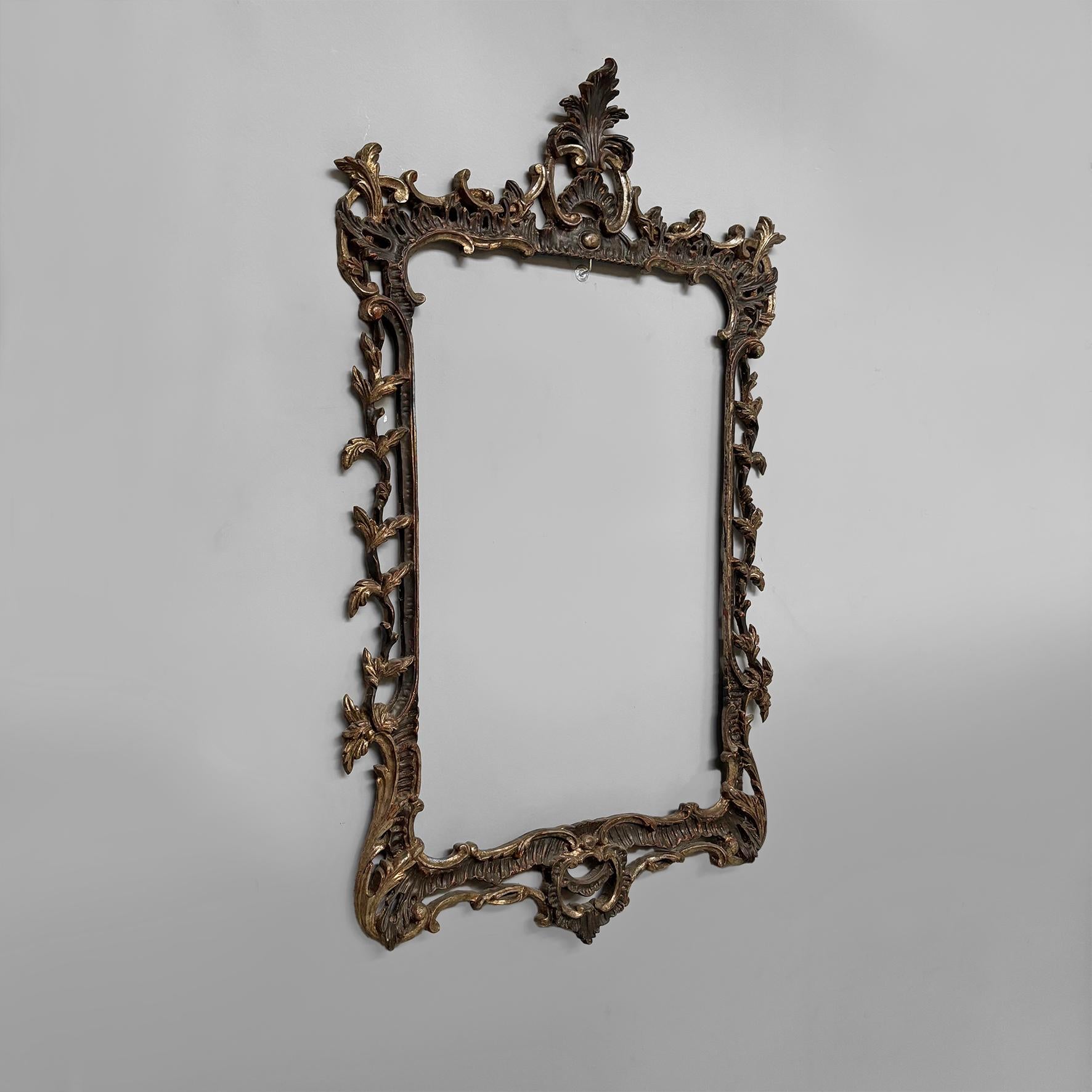 Curlicued Italian wall frame with golden finish, 1930s For Sale at 1stDibs