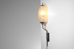 Italian wall lamp attributed to Luigi Caccia Dominioni glass and nickel brass