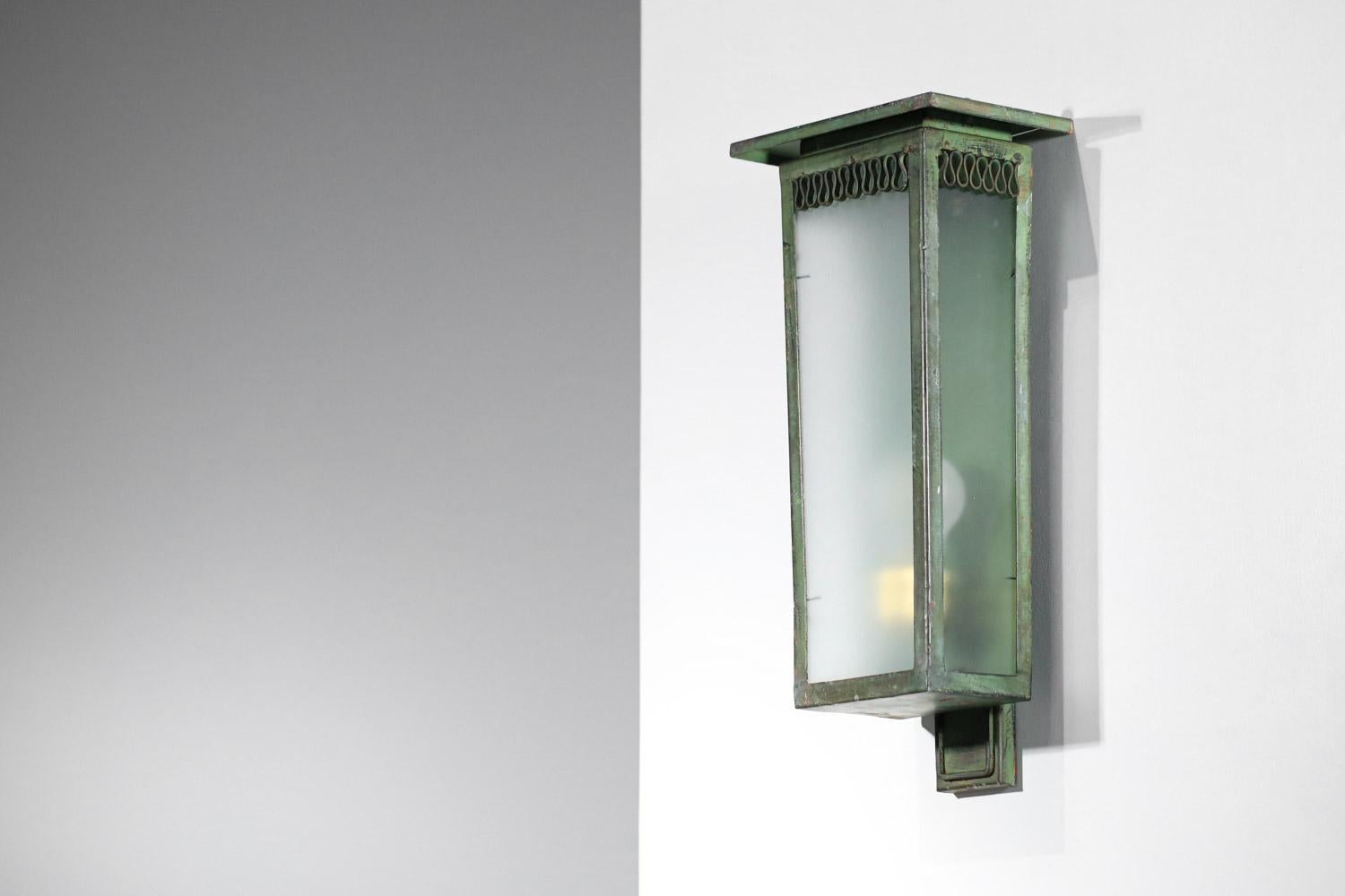 Italian wall lamp from the 40's attr à Seguso in lacquered metal and glass - H55 4