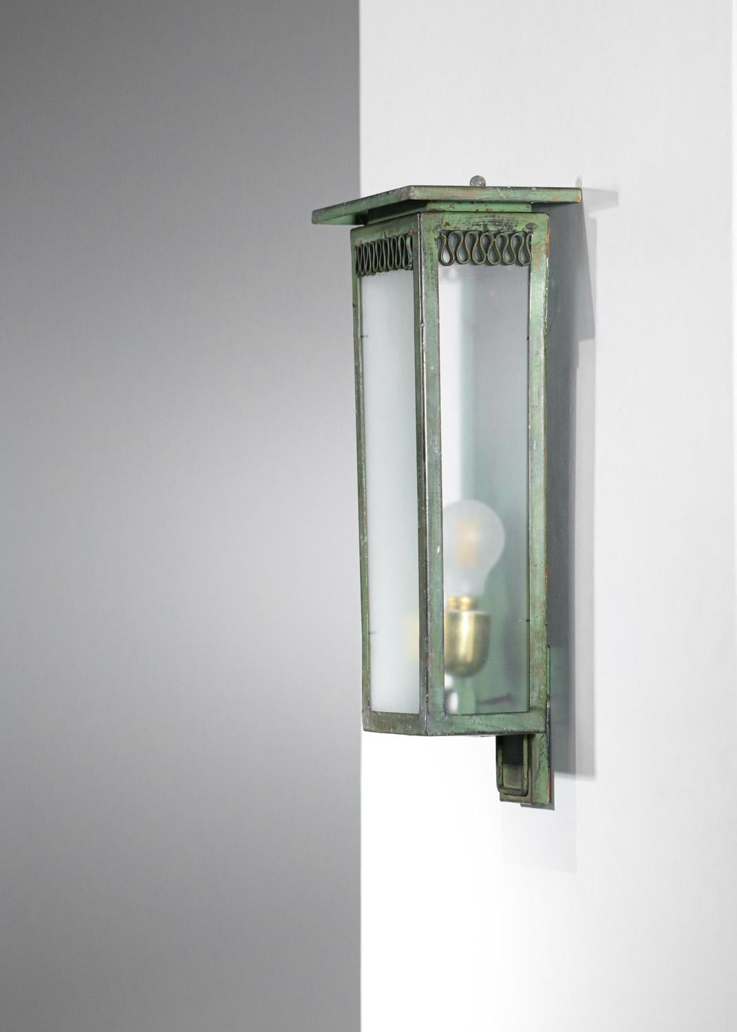 Italian wall lamp from the 40's attr à Seguso in lacquered metal and glass - H55 5