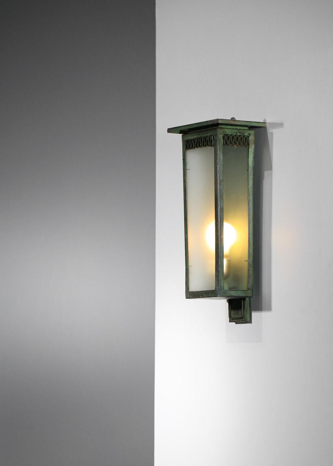 Metal Italian wall lamp from the 40's attr à Seguso in lacquered metal and glass - H55