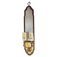 Italienische Wandlampe mit Antique Mirror Glas und Vogel-Lampenschirmen