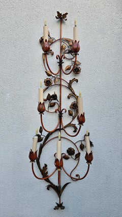 Italian Wall Lamp with Ornate Floral Decoration