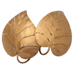 Italian Wall Lamp with Tropical Leaves, 1970