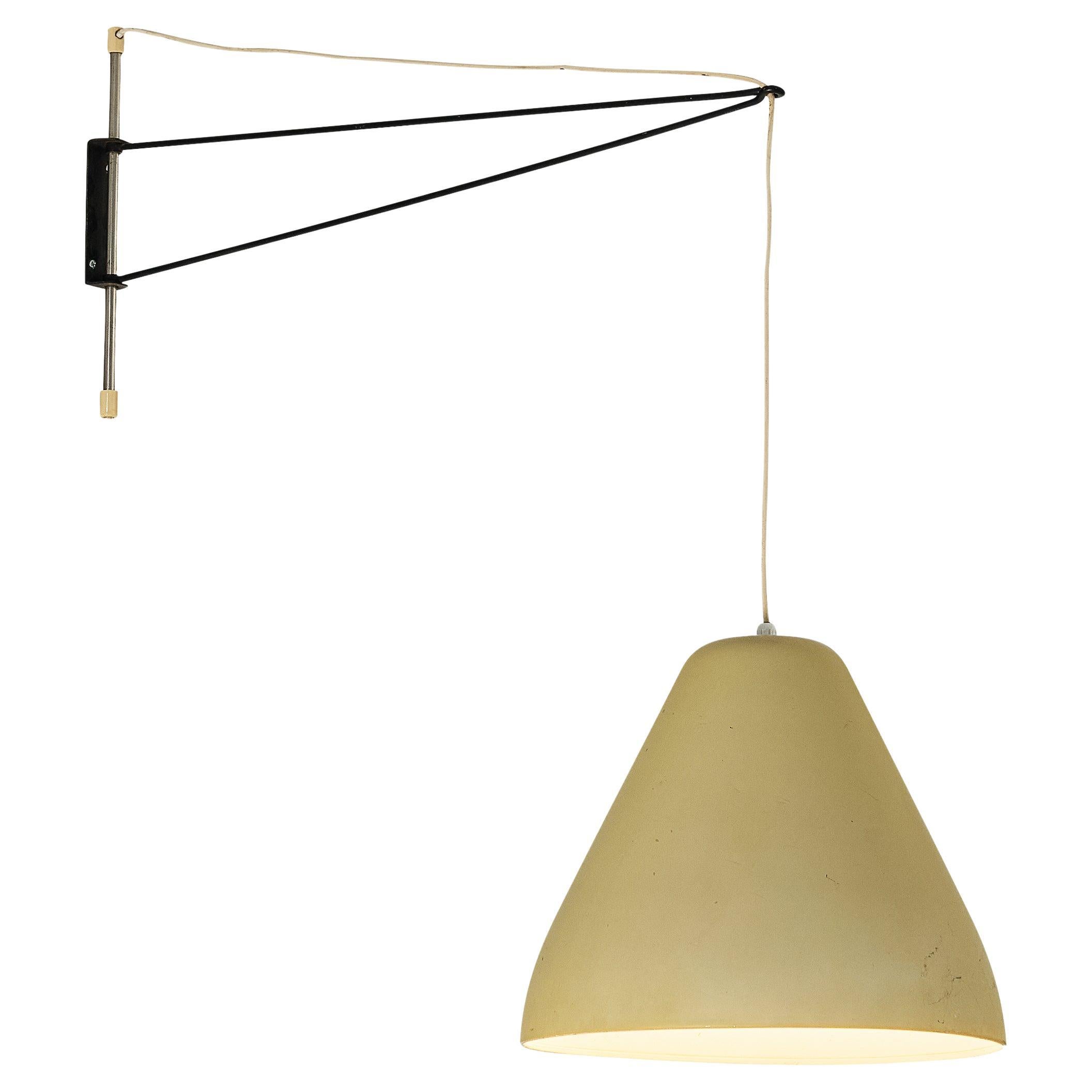 Italian Wall Lamp with Yellow Shade  For Sale
