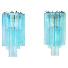 Vintage Italian Glass Wall Lamps, 1960s, set of 2