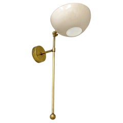 Italian Wall Light, Brass and Ivory Lacquer, Stilnovo Style Italian Wall Light, Brass and Ivory Lacquer, Stilnovo Style
